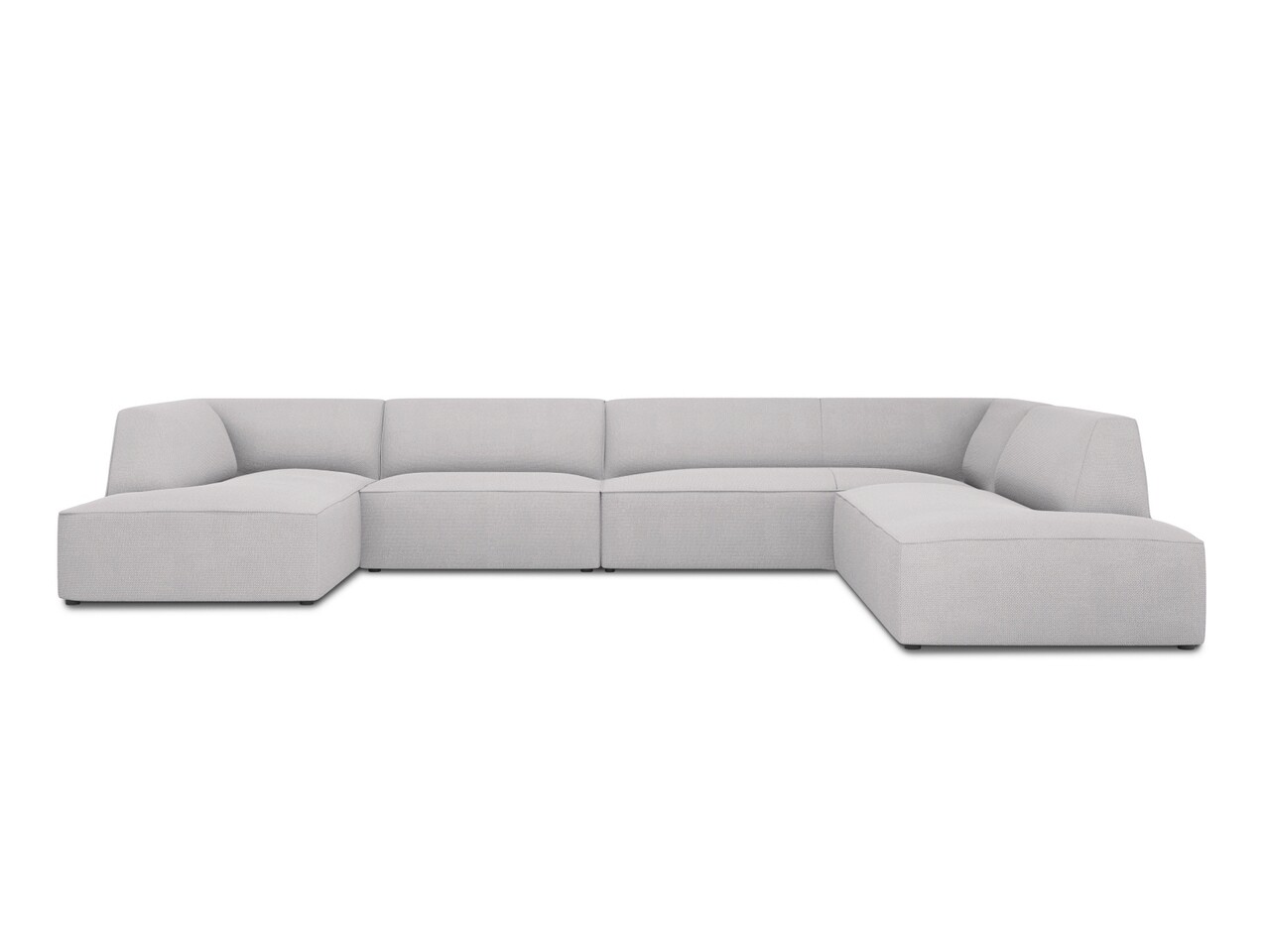 Coltar panoramic dreapta 7 locuri, Ruby, Micadoni Home, BL, 366x273x69 cm, poliester, gri deschis - imagine 7